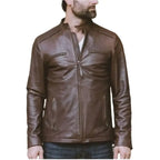 Men’s Brown Thompson Leather Moto Jacket-0
