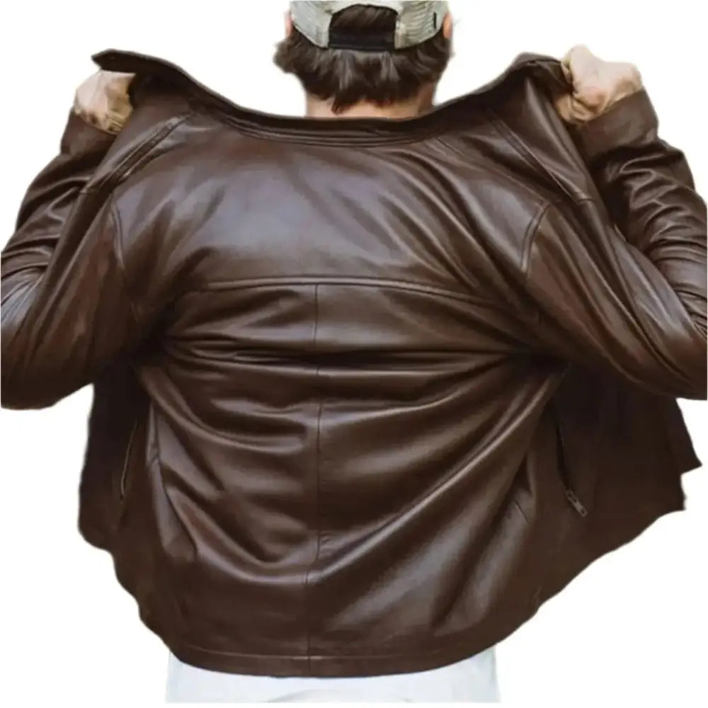 Men’s Brown Thompson Leather Moto Jacket-1