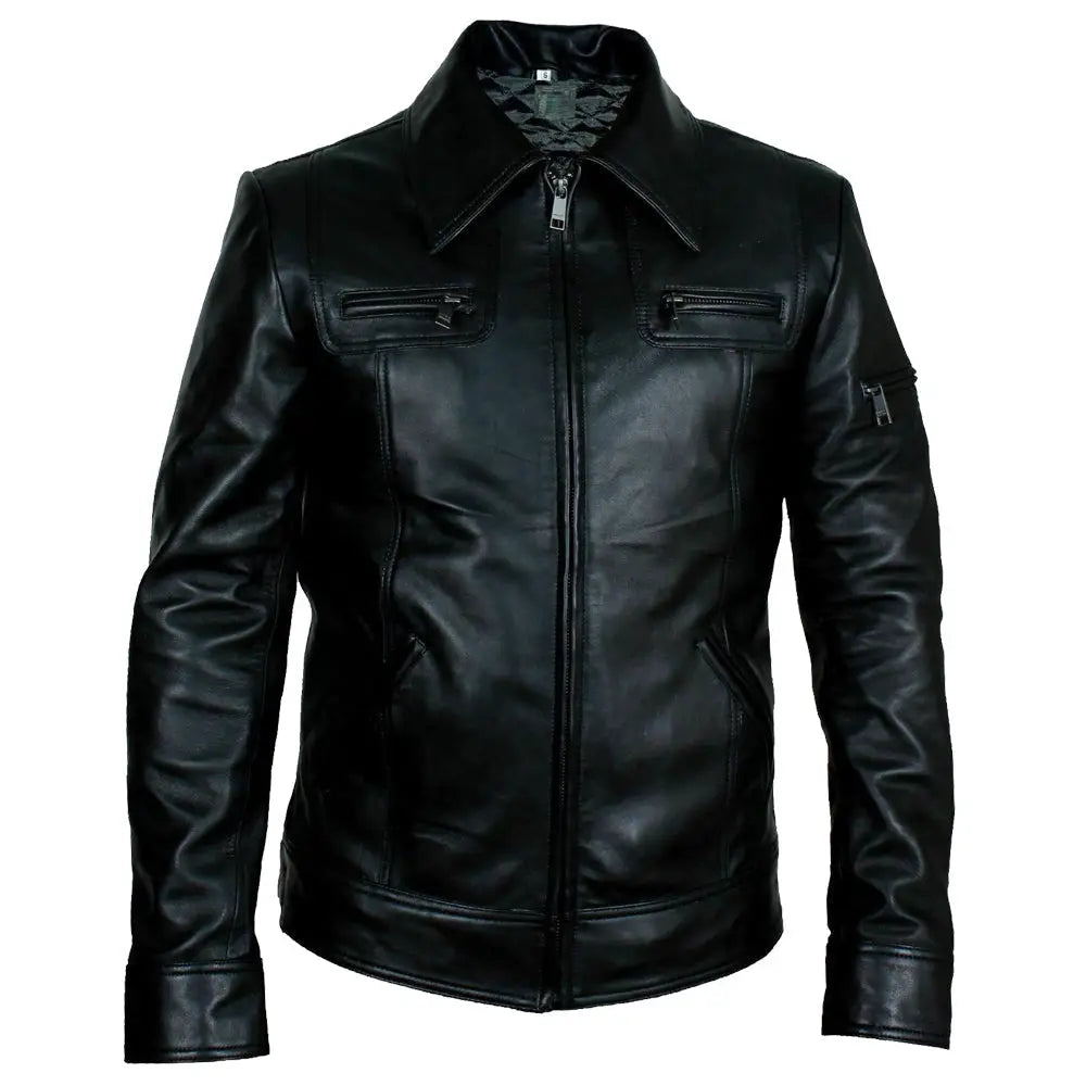 Men’s Buster Slim Fit Leather Jacket-4