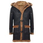 Mens Shearling Sheepskin Duffle Coat-0