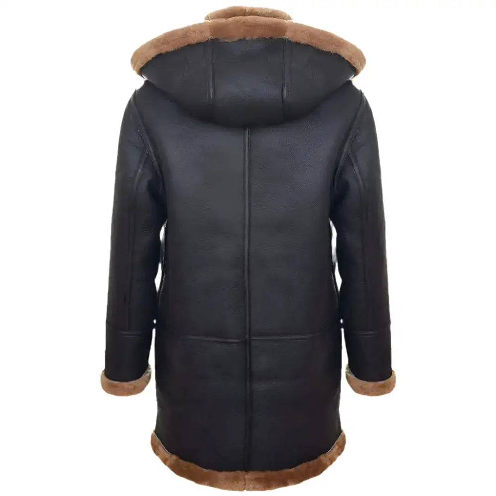 Mens Shearling Sheepskin Duffle Coat-1