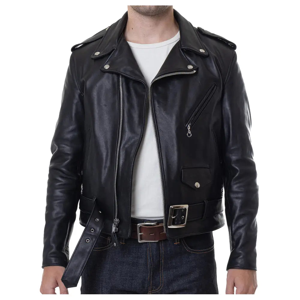 Men’s Retro Motorcycle Leather Jacket-0
