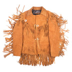 Men's Suede Western Fringe Cowboy Jacket-3