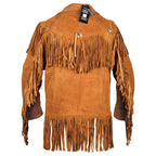 Men's Suede Western Fringe Cowboy Jacket-2