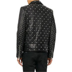 Men’s Silver Studded Leather Jacket-3