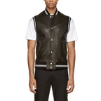 Men’s Lamb Leather Ribbed Vest-0