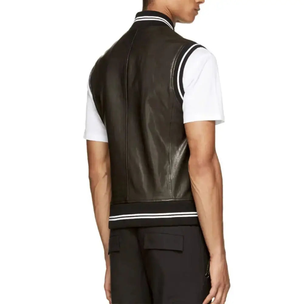 Men’s Lamb Leather Ribbed Vest-1