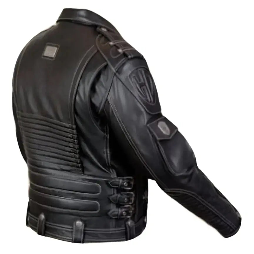 Men’s Genuine Cowhide Premium Leather Motorcycle Jacket-2