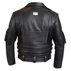 Men’s Genuine Cowhide Premium Leather Motorcycle Jacket-1