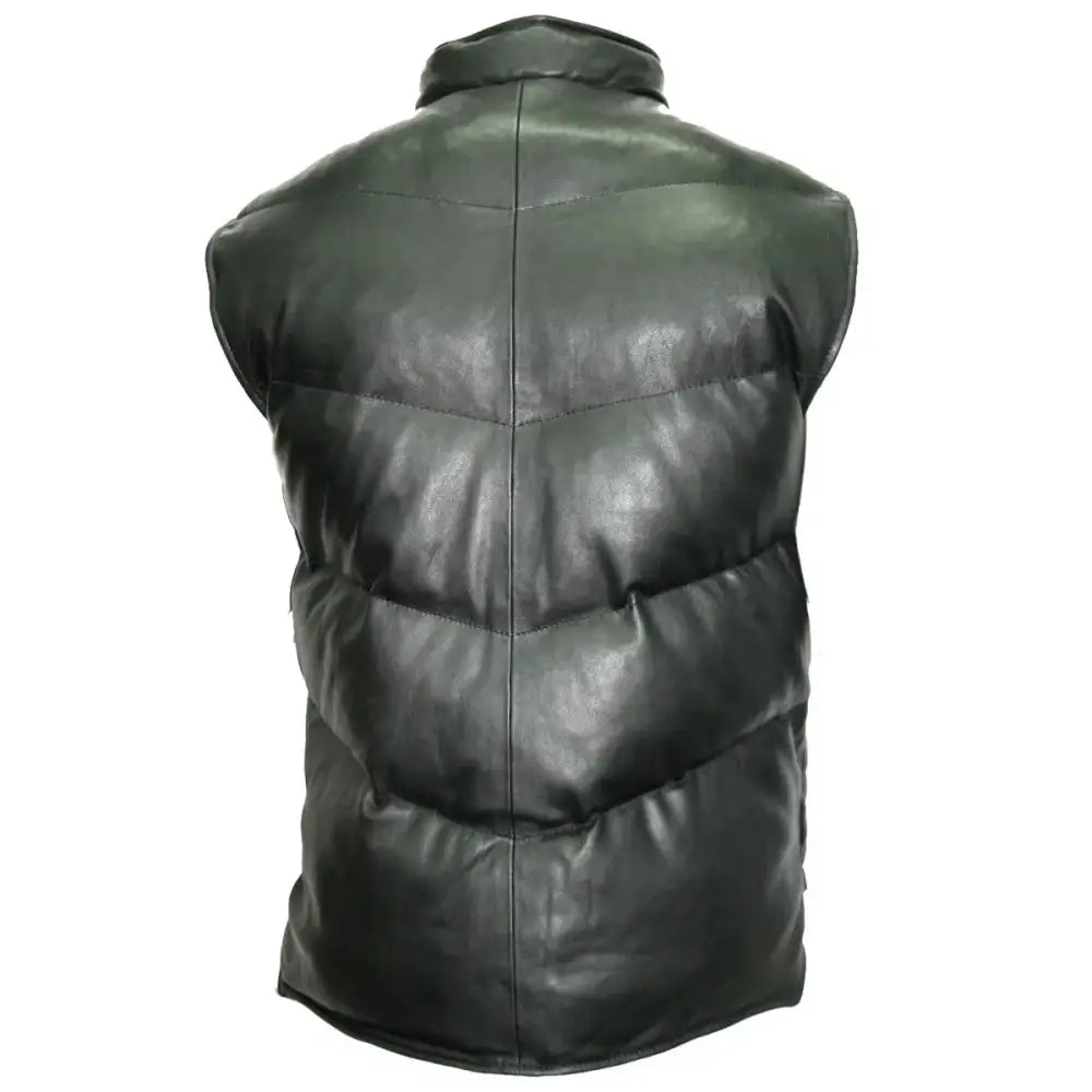 Men's Leather Gilet Body Warmer Waistcoat Vest-1