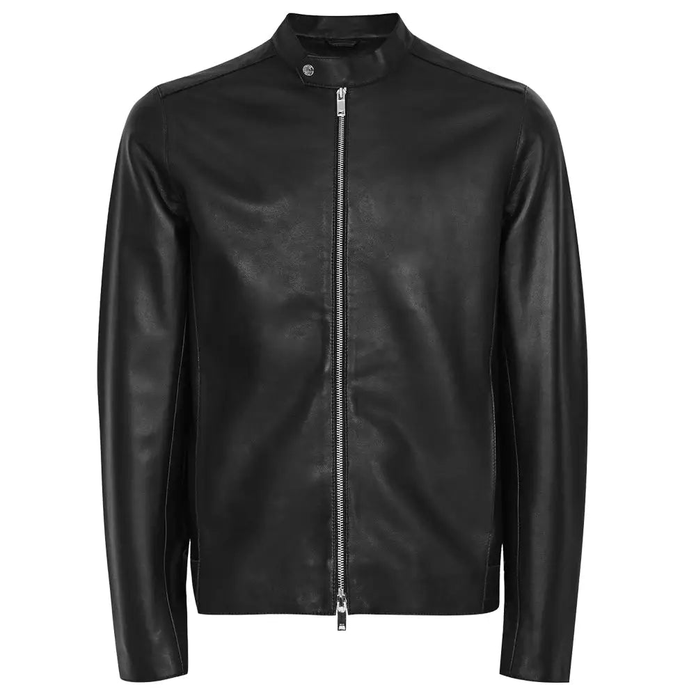 Men's Leather Café Racer Jacket-1