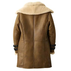 Men’s Vintage Brown Sheepskin Leather Bomber Jacket-2