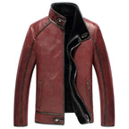 Men’s Maroon Classic Sheepskin Shearling Aviator Jacket-0