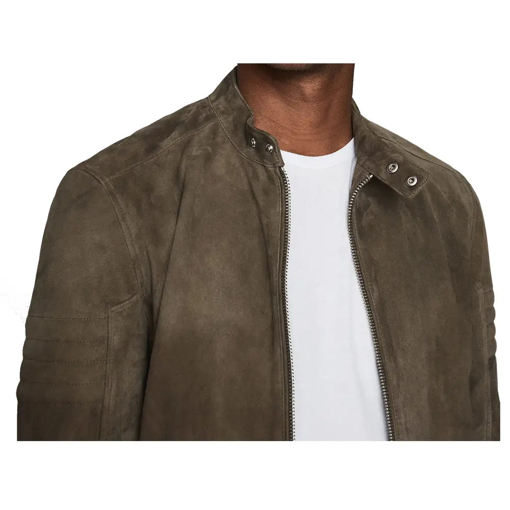 Men's Suede Motorcycle Rider Jacket-3