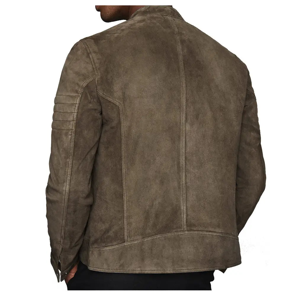 Men's Suede Motorcycle Rider Jacket-1