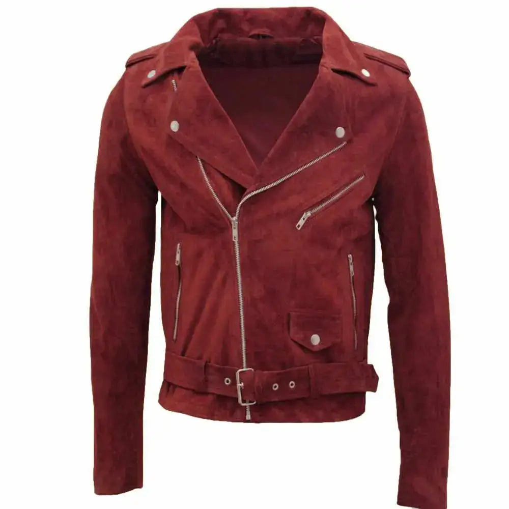 Men's Native American Suede Leather Motorcycle Jacket-6