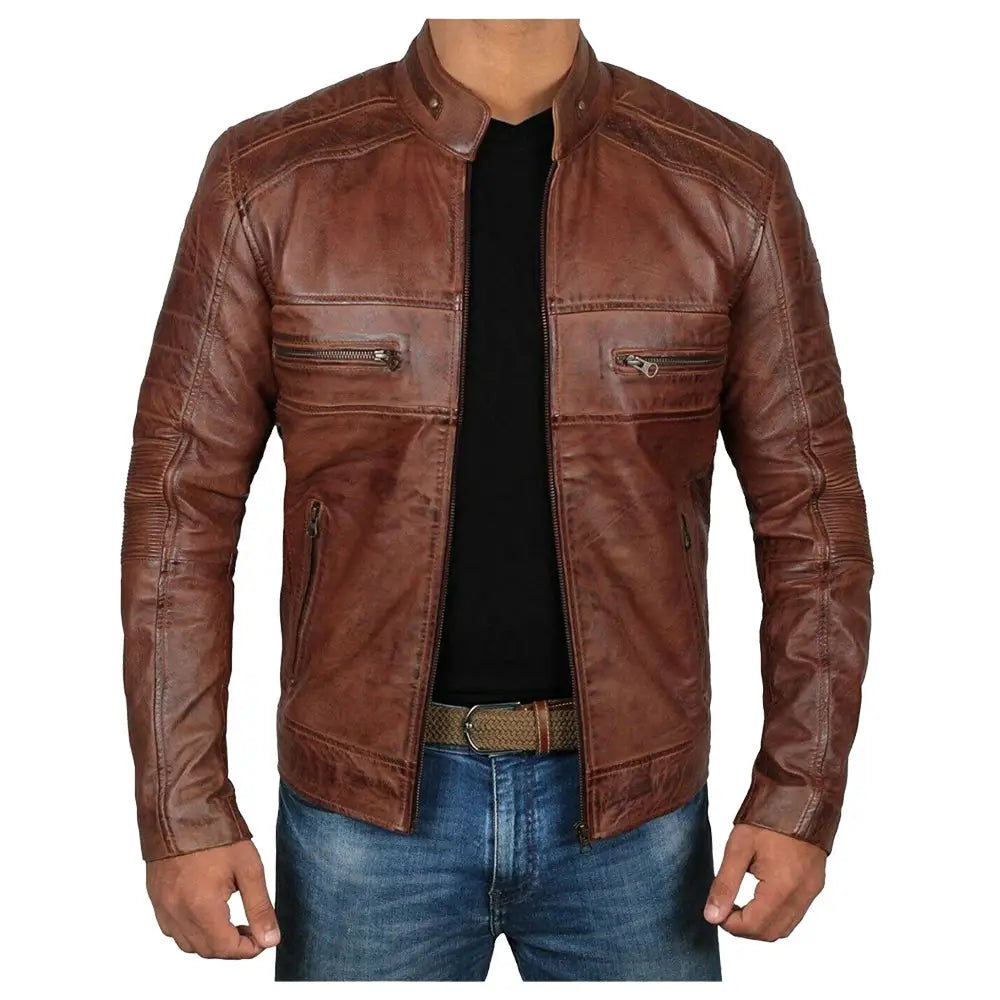 Men’s Oxblood Bomber Leather Jacket – Multiple Colour Options-0