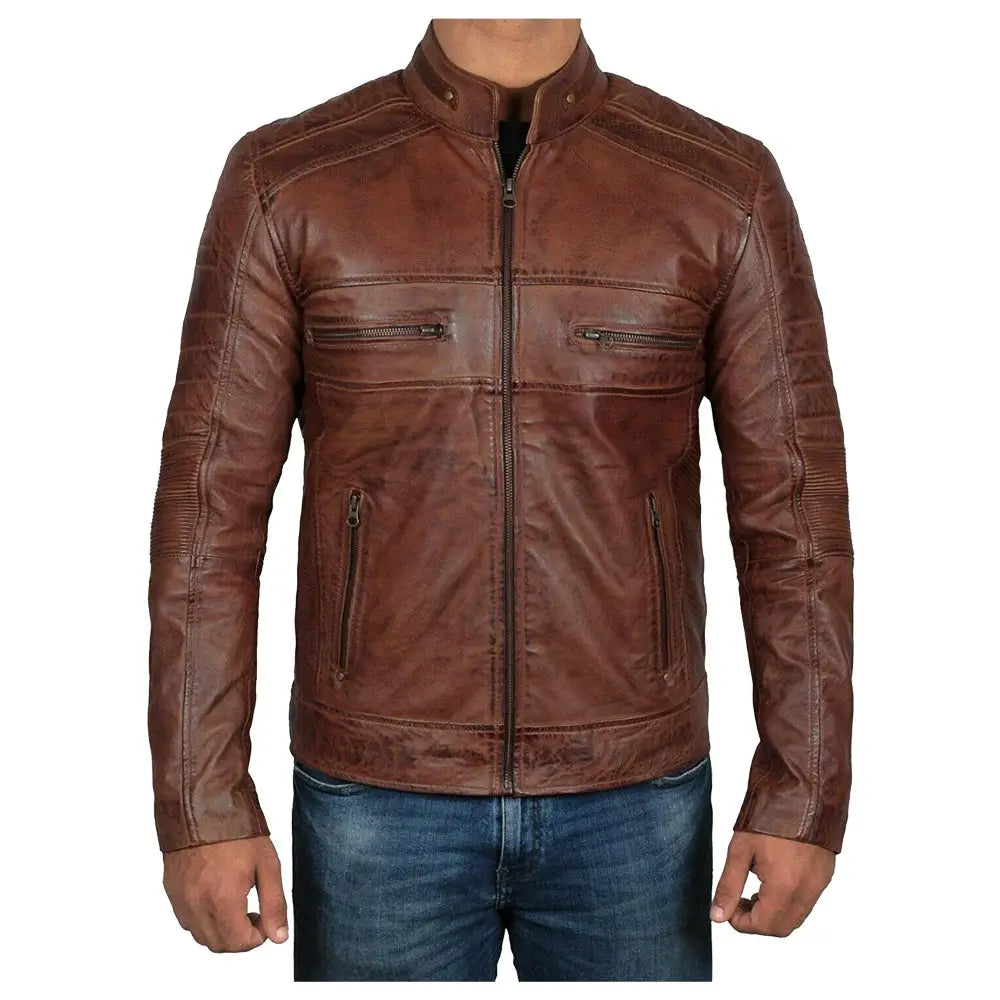 Men’s Oxblood Bomber Leather Jacket – Multiple Colour Options-1