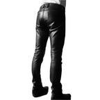 Men's Premium Lightweight Genuine Black Leather Pants-2