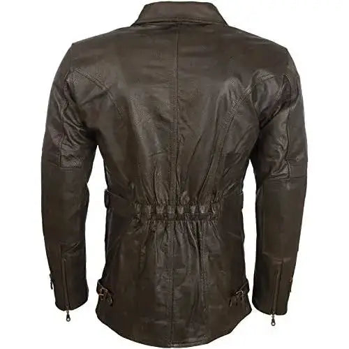 Mens Genuine Leather Motorbike Jacket-2