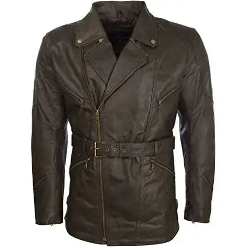 Mens Genuine Leather Motorbike Jacket-0
