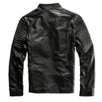 Men’s Rock Punk Black Studded & Spiked Motorcycle Leather Jacket-1