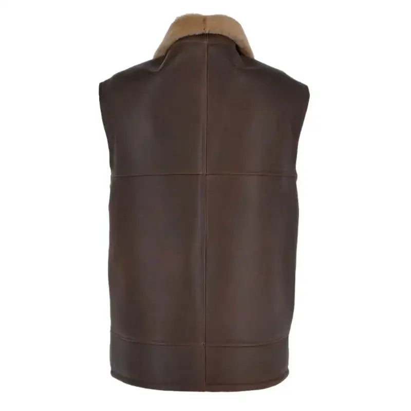 Mens Shearling Fur Flight Pilot Vest-2