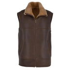 Mens Shearling Fur Flight Pilot Vest-0