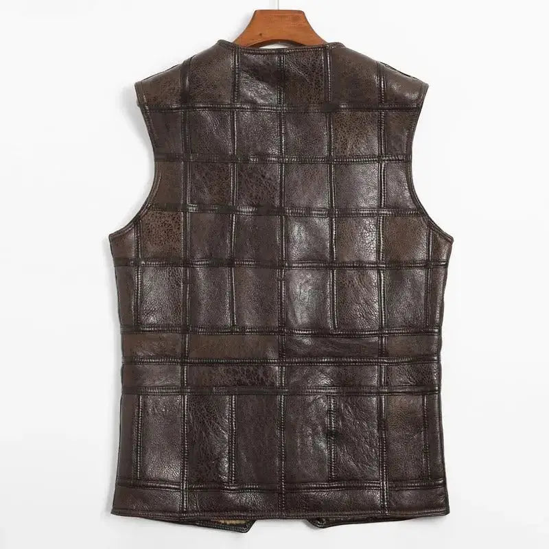 Men’s Sheepskin Leather Vest with Fur Lining-1