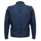 Men's Soft Blue Leather Biker Jacket-1
