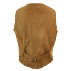 Men's Retro Vintage Suede Leather Western Waistcoat Vest-1