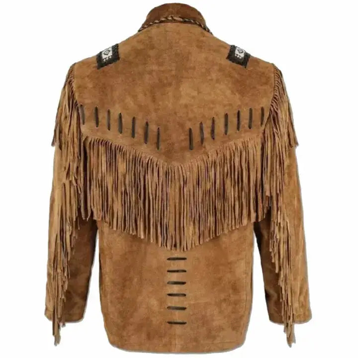 Men's Traditional Western Cowboy Leather Jacket-1