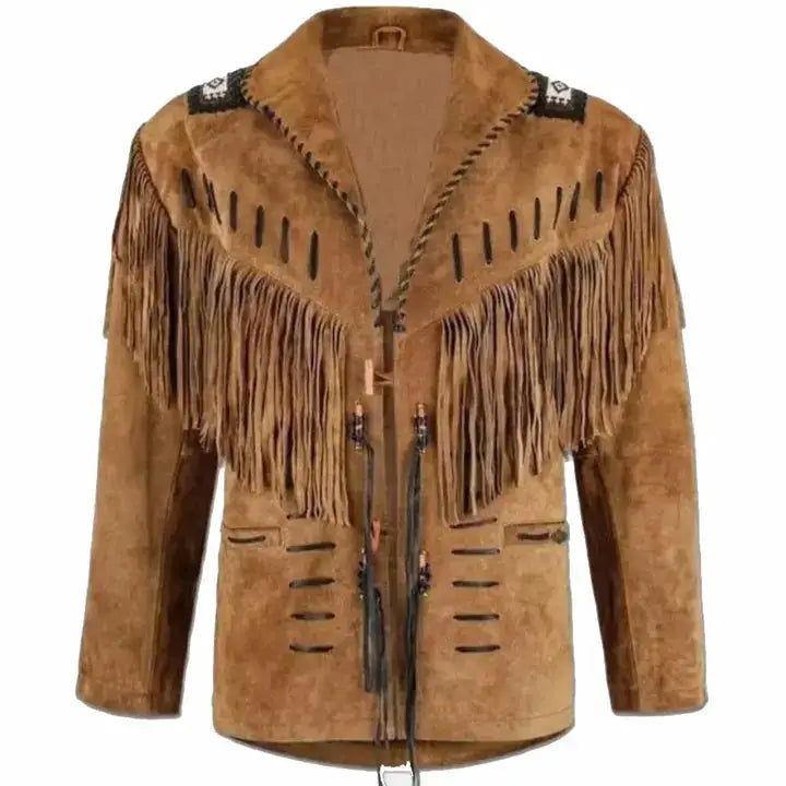 Men's Traditional Western Cowboy Leather Jacket-0