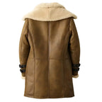 Men’s Vintage Brown Shearling Bomber Coat-1