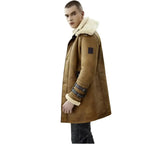 Men’s Vintage Brown Shearling Bomber Coat-3