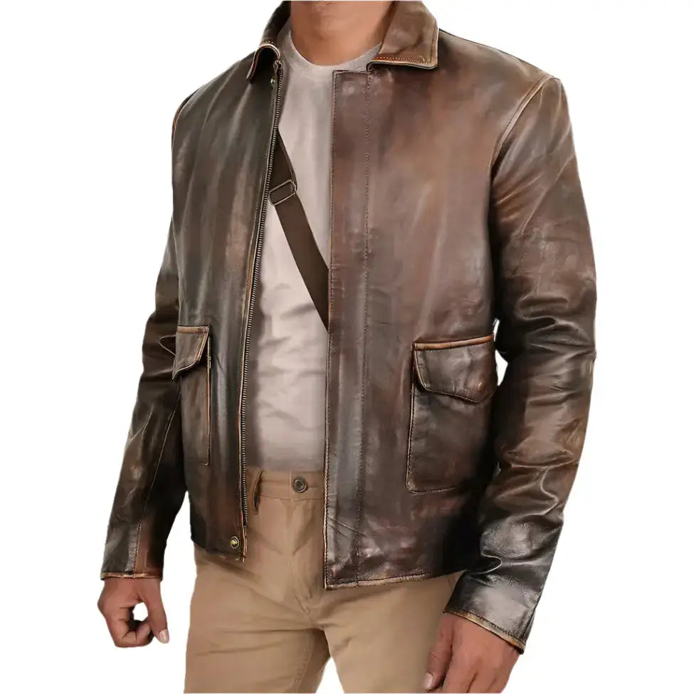 Men's Vintage Brown Western Jacket-0