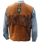 Men’s Western Brown Suede Fringe Vest-1