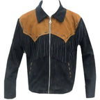 Men's Western Cowboy Suede Leather Jacket-0