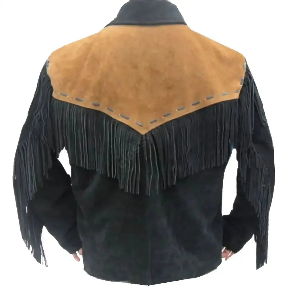 Men's Western Cowboy Suede Leather Jacket-1