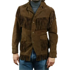 Men's Western Style Suede Leather Jacket-0