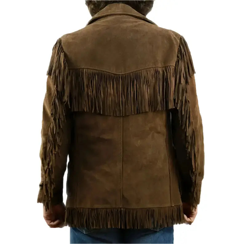 Men's Western Style Suede Leather Jacket-1