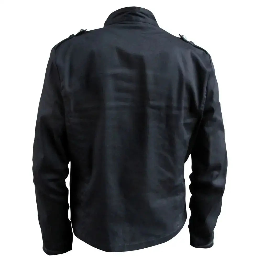 Mens Black Gothic Military Jacket-2