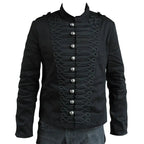 Mens Black Gothic Military Jacket-1