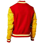 Men's MJ Michael Jackson Thriller Varsity Bomber Jacket – Red M Patch-3