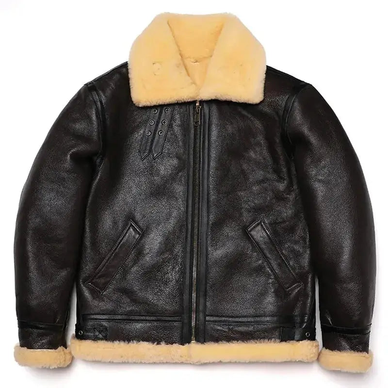 Brown Shearling Flight Jacket-1