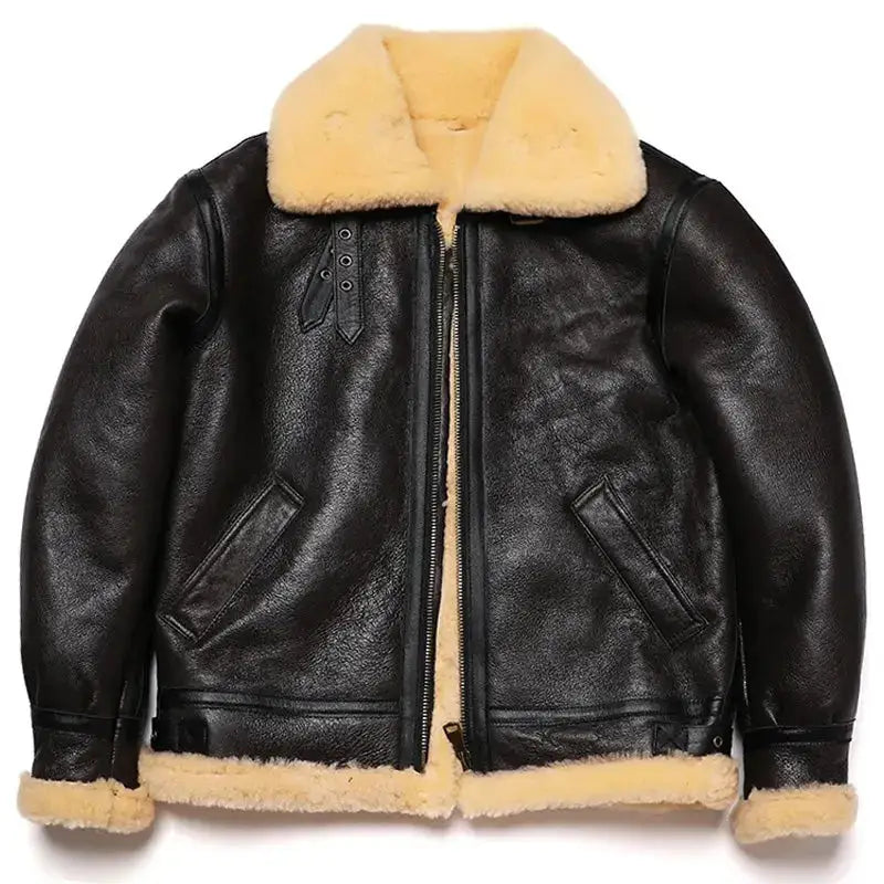 Brown Shearling Flight Jacket-0