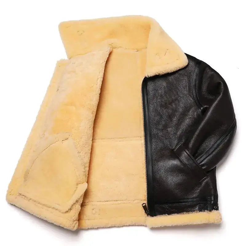 Brown Shearling Flight Jacket-2