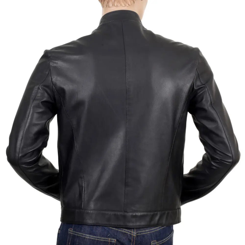 Men’s Top Soft Cowhide Studded Leather Jacket-1