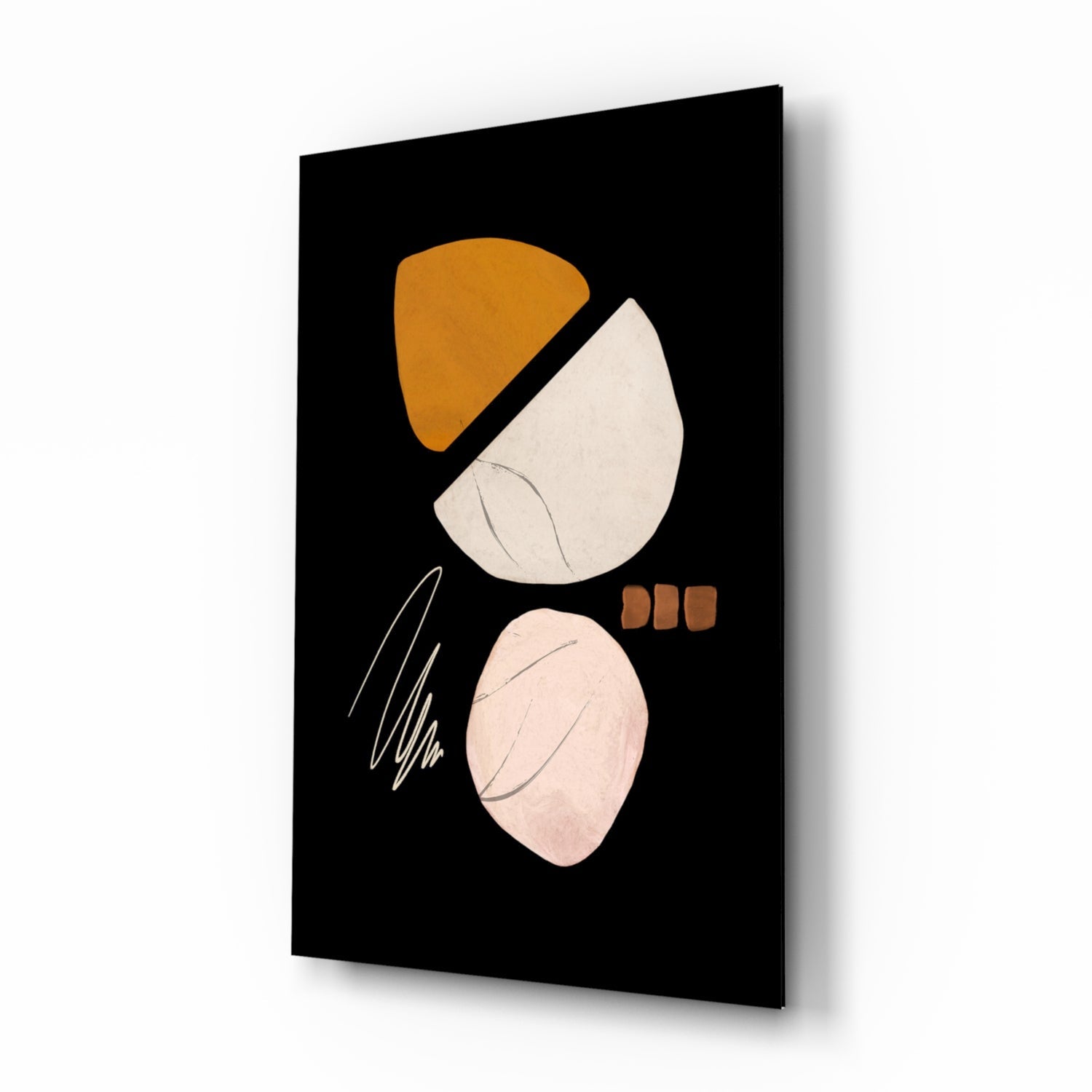 Abstract Acorn Glass Wall Art-0