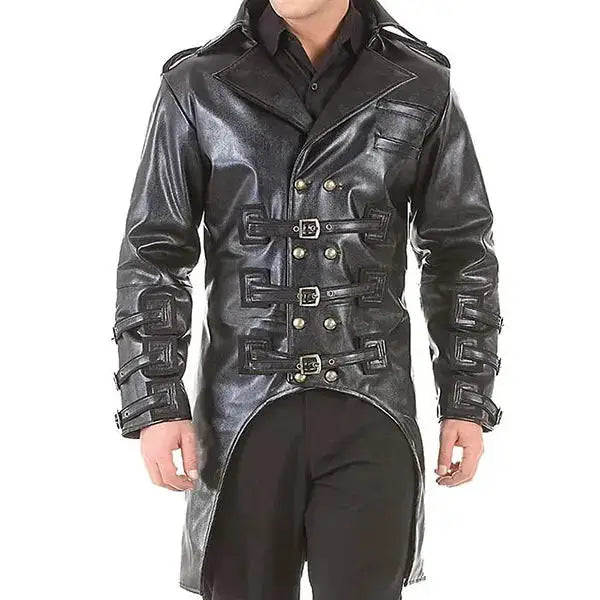 Steampunk Punk Trench Coat-0